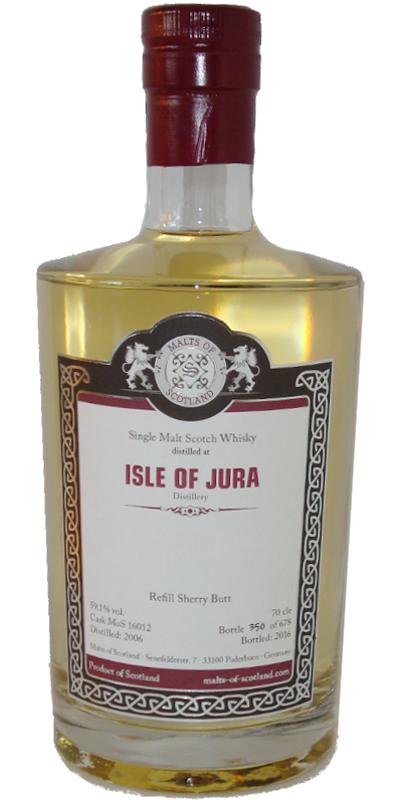 Isle of Jura 2006 MoS Refill Sherry Butt 59.1% 700ml
