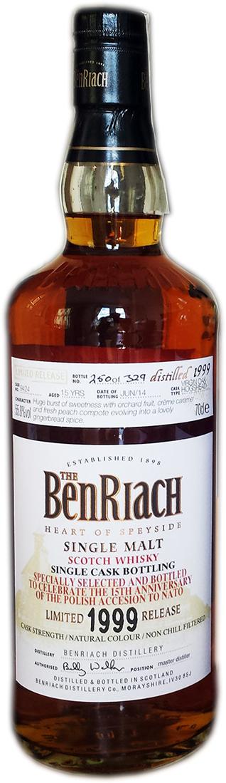 BenRiach 1999 Single Cask Bottling Virgin Oak Hogshead #9424 M&P Poland 55.8% 700ml
