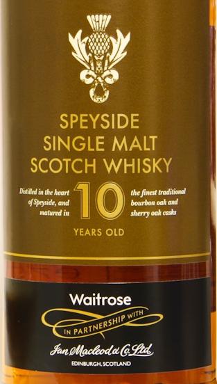 Waitrose 10yo IM Speyside Single Malt Scotch Whisky 40% 700ml