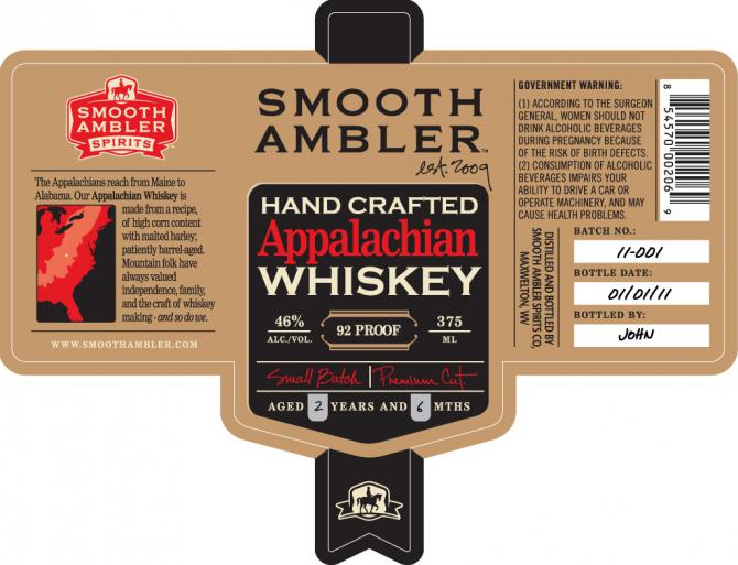 Smooth Ambler 2yo Appalachian Whisky Batch 11-001 46% 375ml