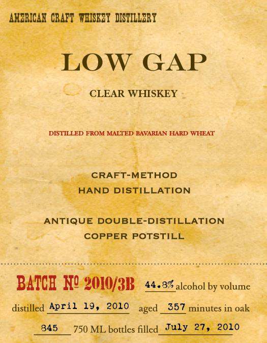 Low Gap 2010 - Clear Whiskey