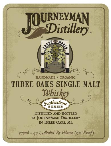 Journeyman Distillery Three Oaks Single Malt Featherbone Series 45% 375ml