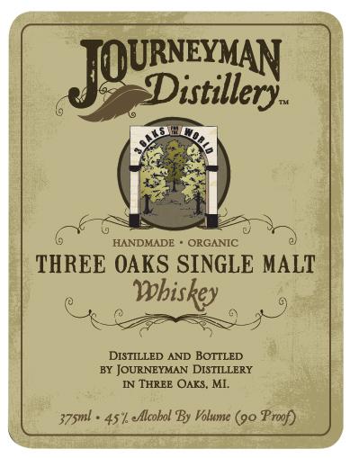 Journeyman Distillery Three Oaks Single Malt 45% 375ml