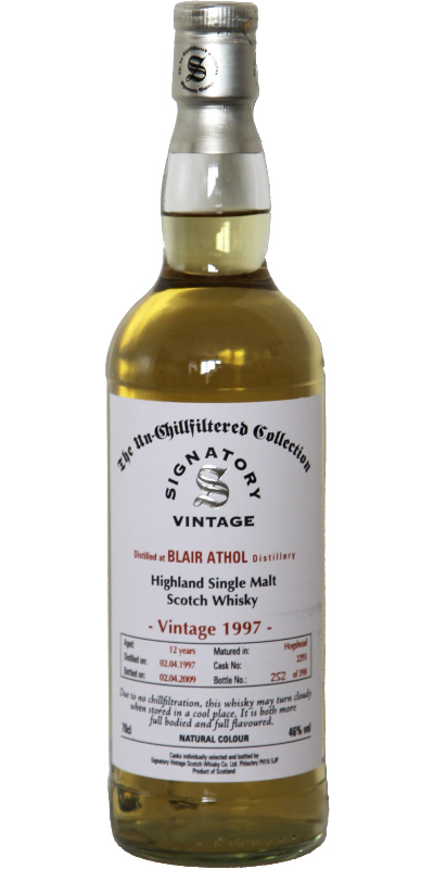 Blair Athol 1997 SV The Un-Chillfiltered Collection #2293 46% 700ml