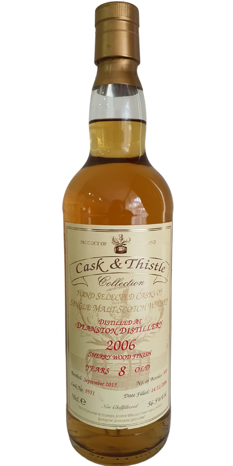 Deanston 2006 H&I Cask & Thistle Collection Sherry Wood Finish 9551 56.5% 700ml
