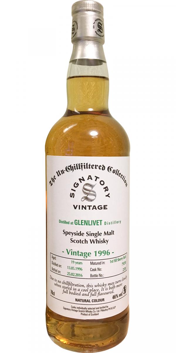 Glenlivet 1996 SV The Un-Chillfiltered Collection 1st Fill Sherry Butt #79230 46% 700ml