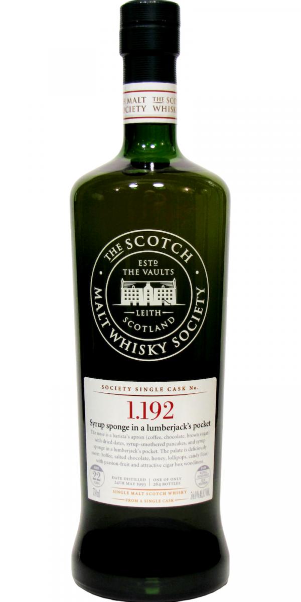 Glenfarclas 1993 SMWS 1.192 Syrup sponge in A lumberjack's pocket Refill Ex-Bourbon Hogshead 56% 750ml