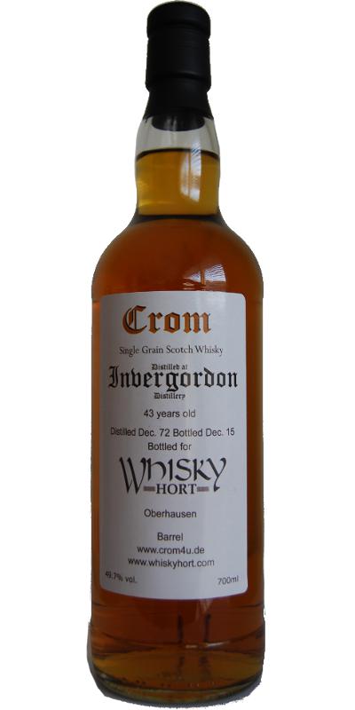 Invergordon 1972 Cr Bourbon Barrel #1300000001 Whiskyhort Oberhausen 49.7% 700ml