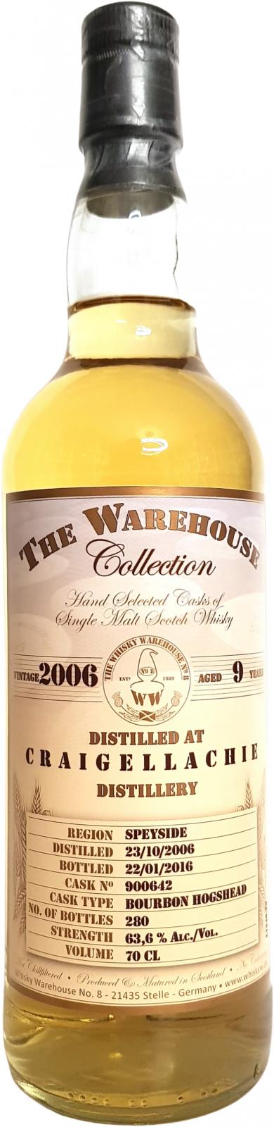 Craigellachie 2006 WW8 The Warehouse Collection Bourbon Hogshead #900642 63.6% 700ml