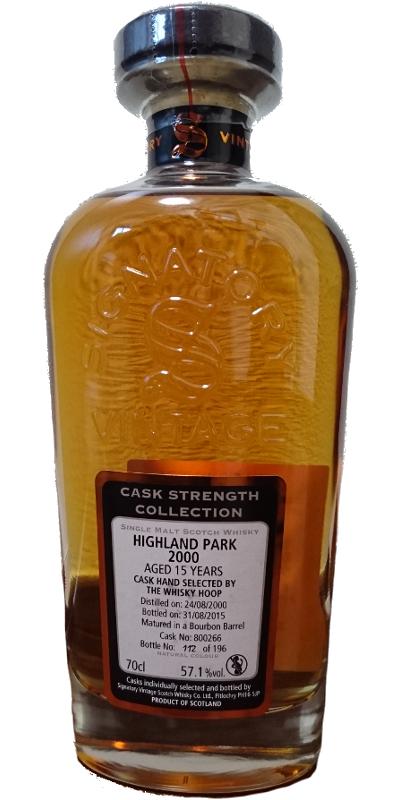Highland Park 2000 SV Cask Strength Collection Bourbon Barrel #800266 The Whisky Hoop 57.1% 700ml