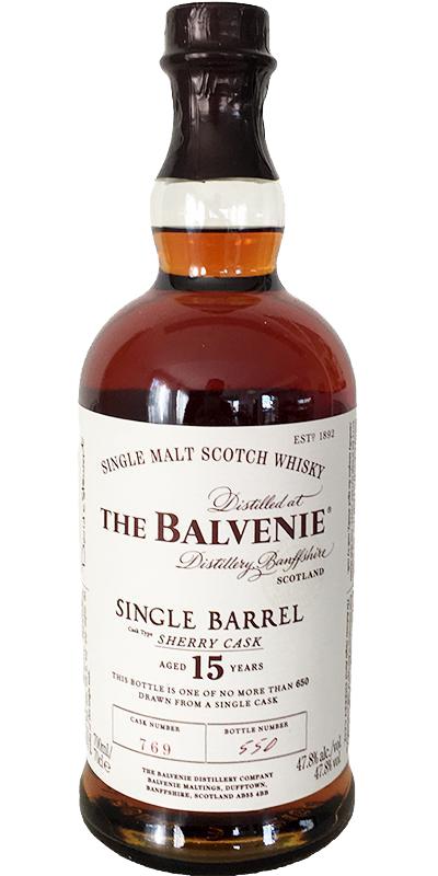 Balvenie 15yo Single Barrel Sherry Cask #769 47.8% 700ml