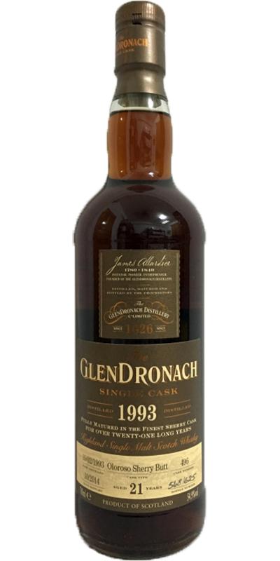 Glendronach 1993 Single Cask Oloroso Sherry Butt #496 Taiwan Exclusive 54.9% 700ml