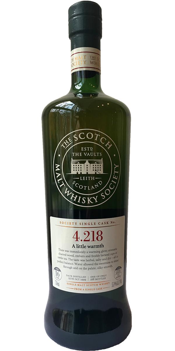 Highland Park 1999 SMWS 4.218 A little warmth 1st Fill Ex-Bourbon Barrel 55.9% 750ml