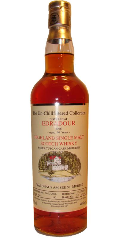Edradour 2006 SV The Un-Chillfiltered Collection Super Tuscan Cask #142 Waldhaus am See St. Moritz 46% 700ml