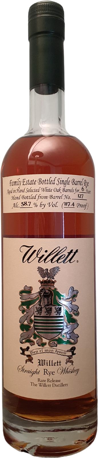 Willett 6yo New American White Oak Barrel #127 58.7% 750ml