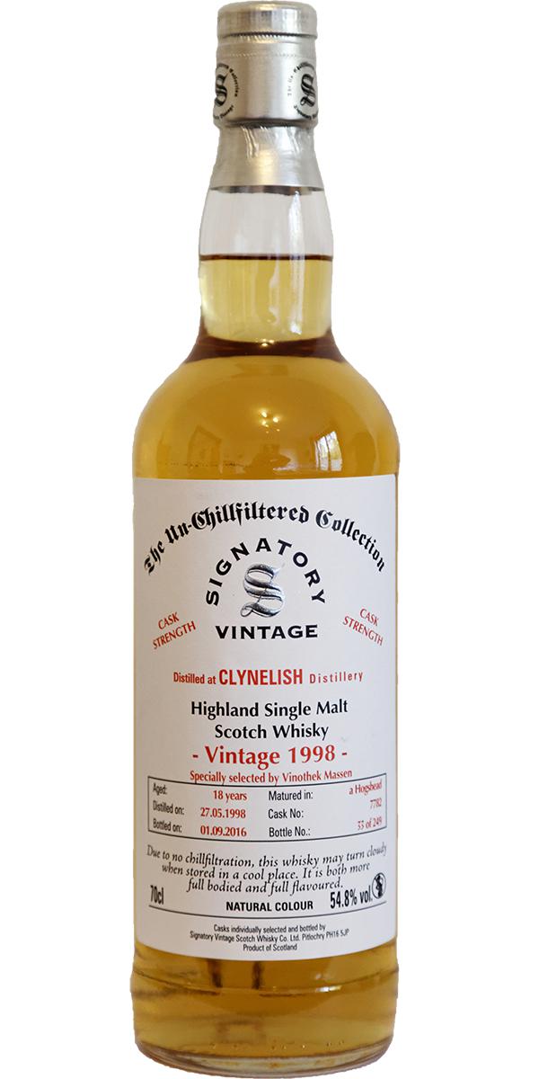 Clynelish 1998 SV The Un-Chillfiltered Collection Cask Strength #7782 Vinothek Massen 54.8% 700ml