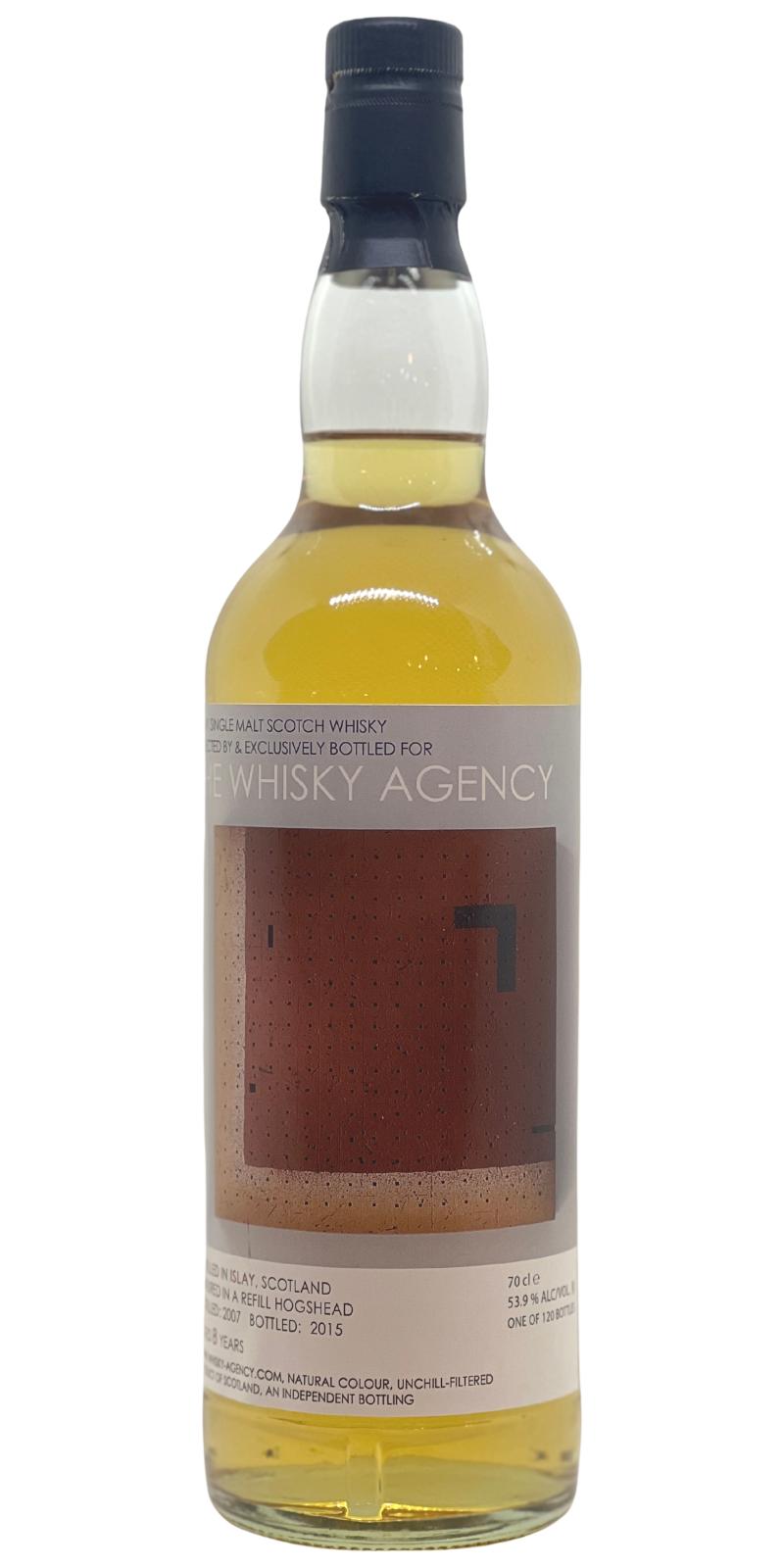 Islay Single Malt Scotch Whisky 2007 TWA Refill Hogshead 53.9% 700ml