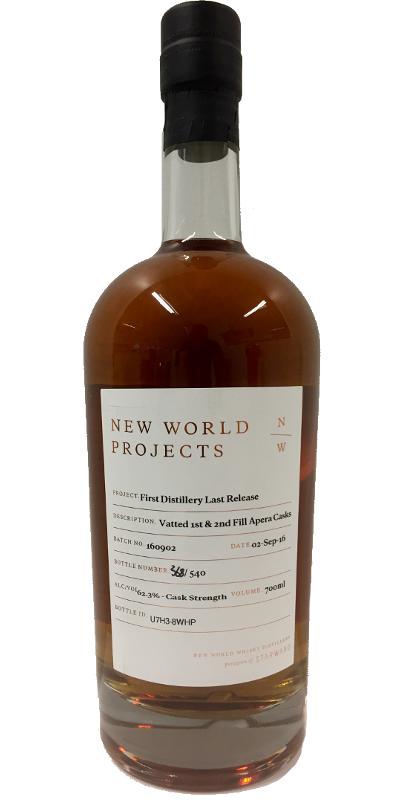 New World Projects First Distillery Last Release