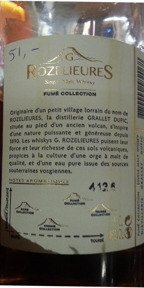 Whisky Rozelieures Fumé - Le Caveau du Vigneron