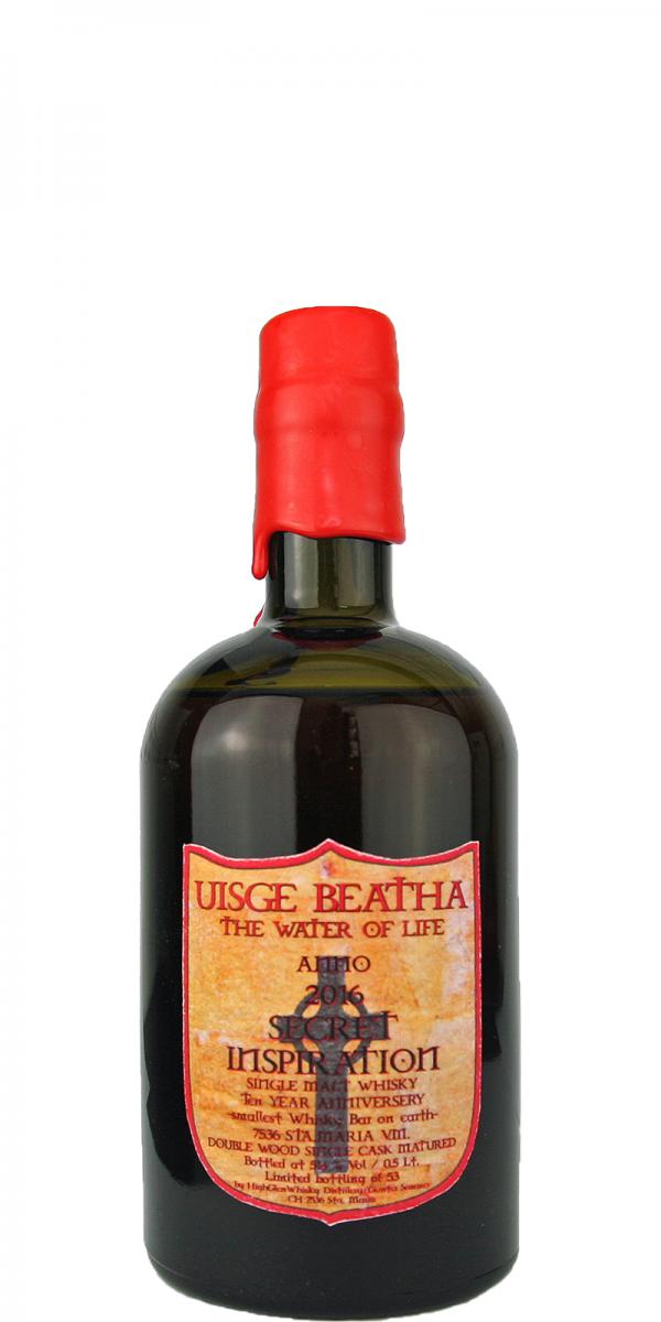 Uisge Beatha Secret Inspiration Limited Bottling Double Wood Single Cask Ten Years Anniversery 51.4% 500ml