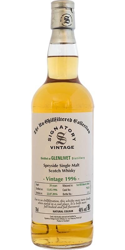 Glenlivet 1996 SV The Un-Chillfiltered Collection 1st Fill Sherry Butt #79231 46% 700ml