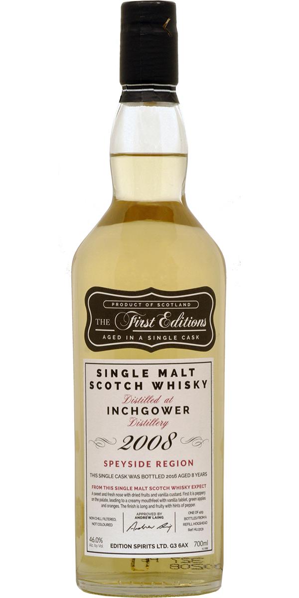 Inchgower 2008 ED The 1st Editions Refill Hogshead HL 13131 46% 700ml
