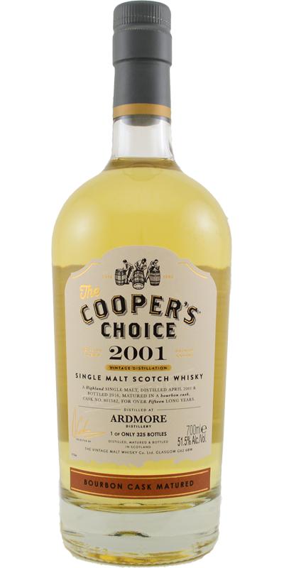 Ardmore 2001 VM The Cooper's Choice Bourbon Cask #801582 51.5% 700ml