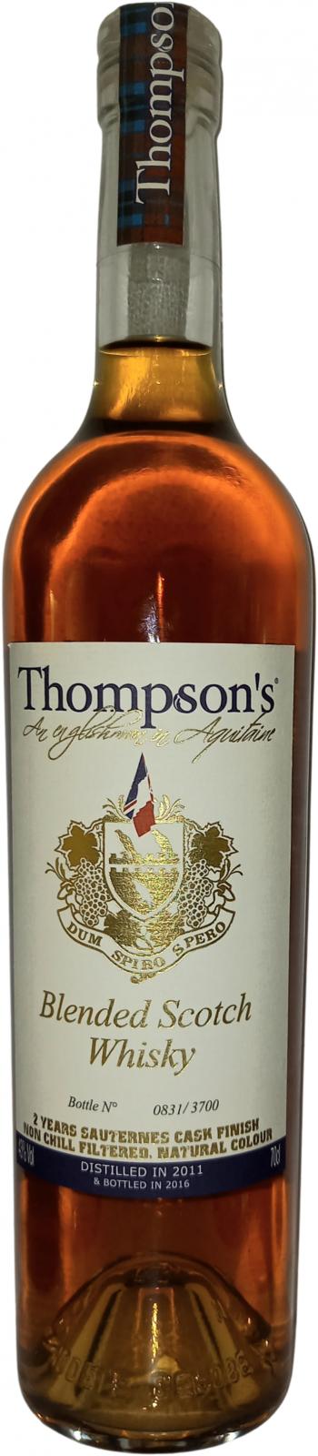 Thompson's 2011 Tho Blended Scotch Whisky Sauternes Cask Finish 43% 700ml