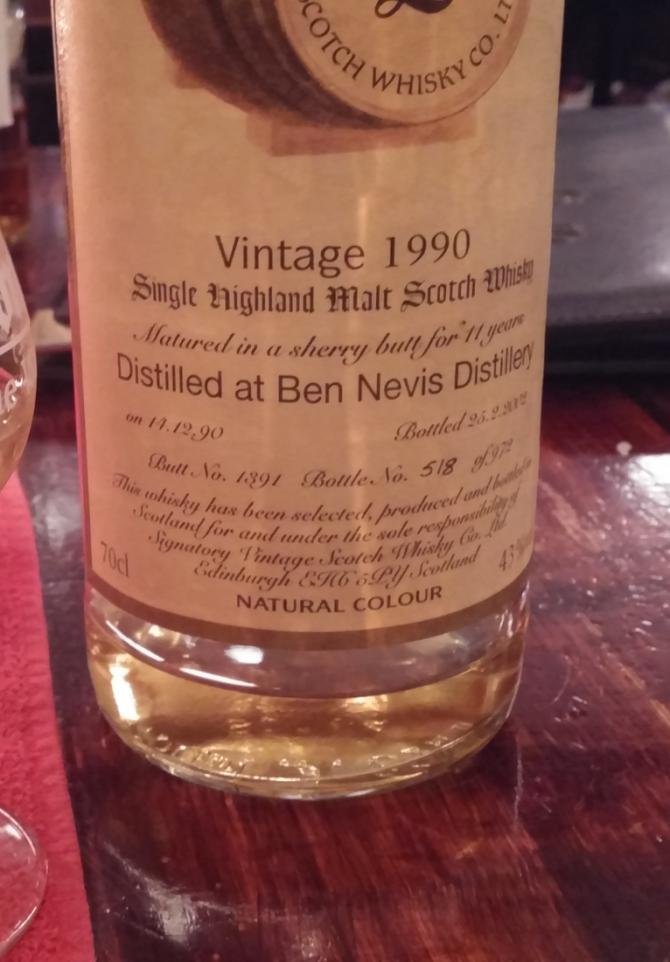 Ben Nevis 1990 SV Sherry Butt #1391 43% 700ml
