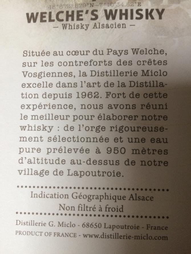 Welche's Whisky Single Malt - Tourbé