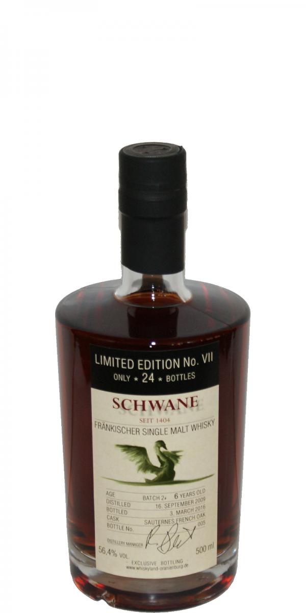 Schwane Destillerie 2009 Sauternes French Oak Whiskyland Oranienburg 56.4% 500ml