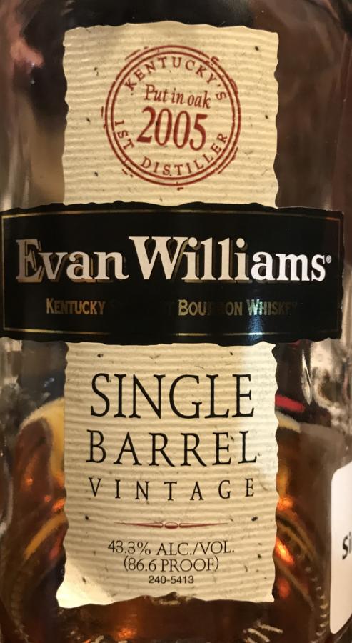 Evan Williams 2005 Single Barrel New American Oak Barrel 674 43.3% 700ml