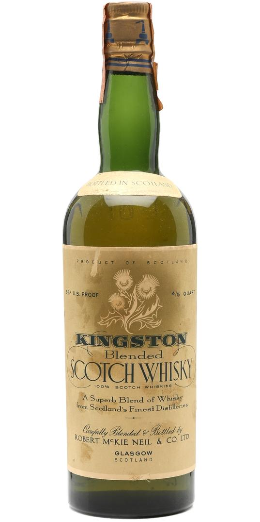 Kingston Blended Scotch Whisky A Superb Blend of Whisky from Scotland's Finest Distilleries by Robert McKie Neil & Co. Ltd 43% 750ml