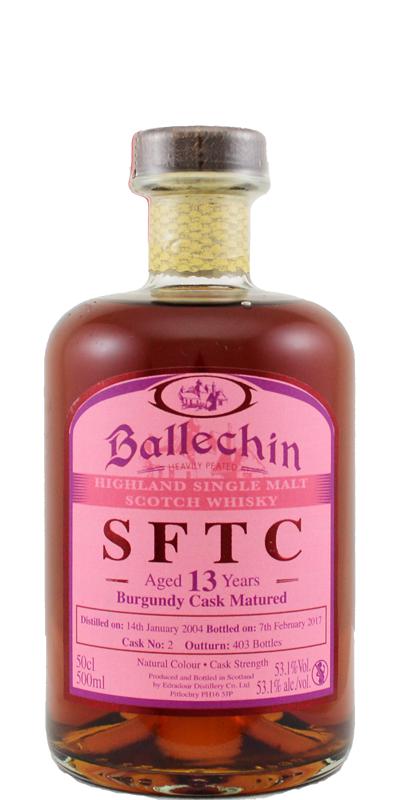Ballechin 2004 SFTC Burgundy Cask Matured 53.1% 500ml