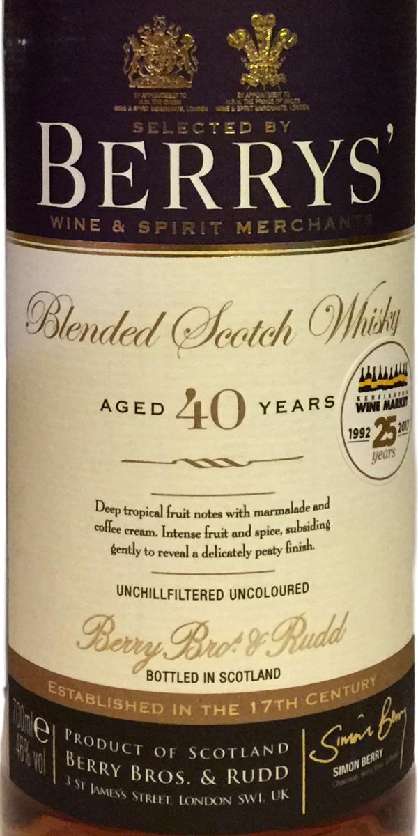 Blended Scotch Whisky 40-year-old Br - Ratings And Reviews - Whiskybase