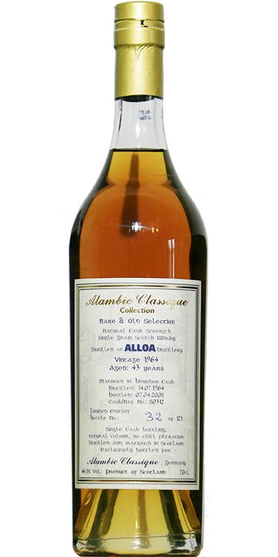 North of Scotland 1964 AC Alloa Rare & Old Selection Bourbon Cask #80312 46.1% 700ml