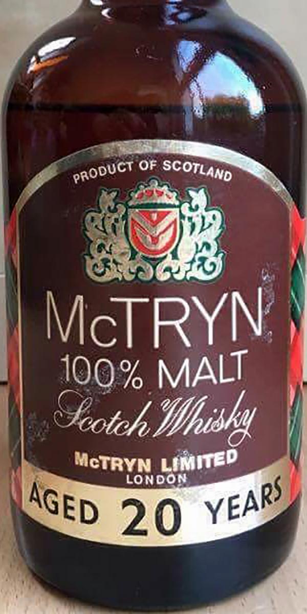 McTryn 20yo 100% Malt Scotch Whisky McTryn Limited London 43% 750ml