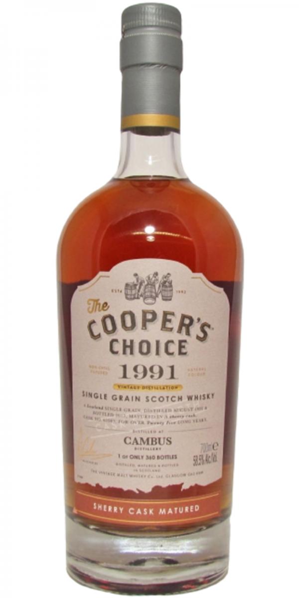 Cambus 1991 VM The Cooper's Choice Sherry Cask #61983 58.5% 700ml