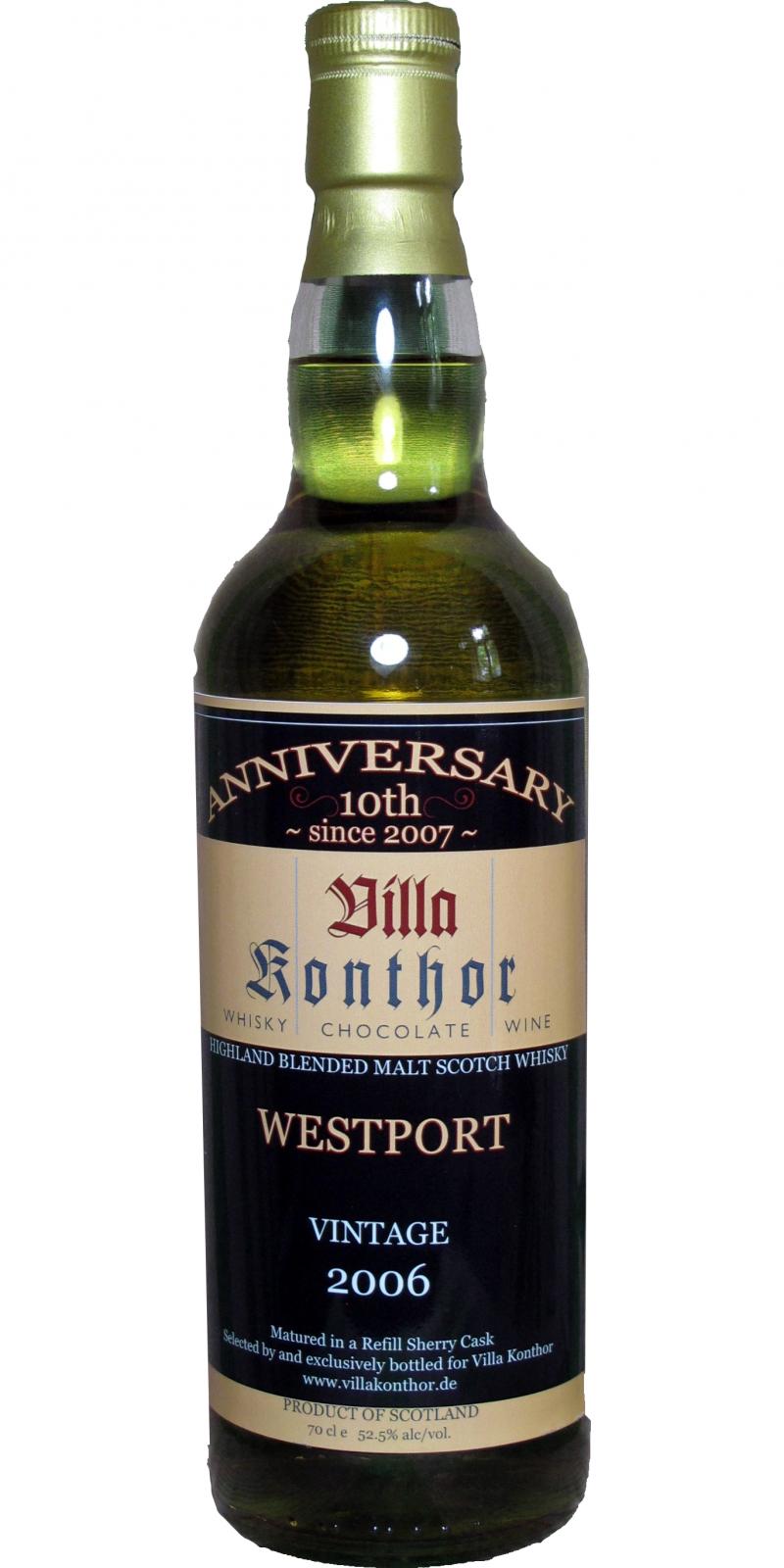 Westport 2006 VK 10th Anniversary 2007 2017 Refill Sherry Cask 52.5% 700ml