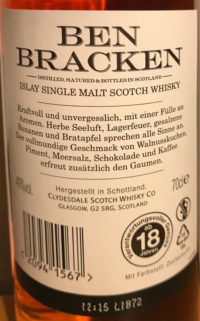 Ben Bracken Islay Ratings - whisky - Cd Whiskybase for reviews and