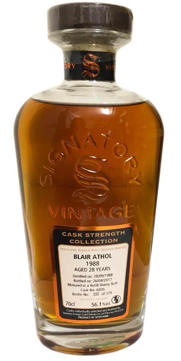 Blair Athol 1988 SV Cask Strength Collection Refill Sherry Butt #6805 56.1% 700ml