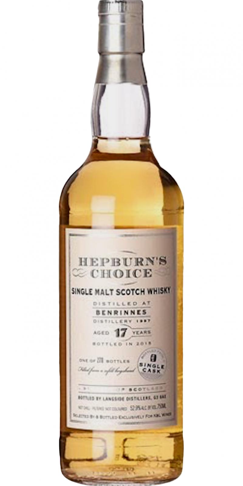 Benrinnes 1997 LsD Hepburn's Choice K&L Wine Merchants Exclusive 52.9% 750ml