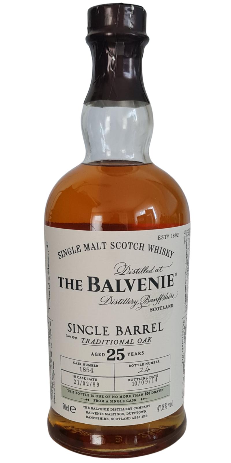 Balvenie 25yo Ex-Bourbon Cask #1854 47.8% 700ml