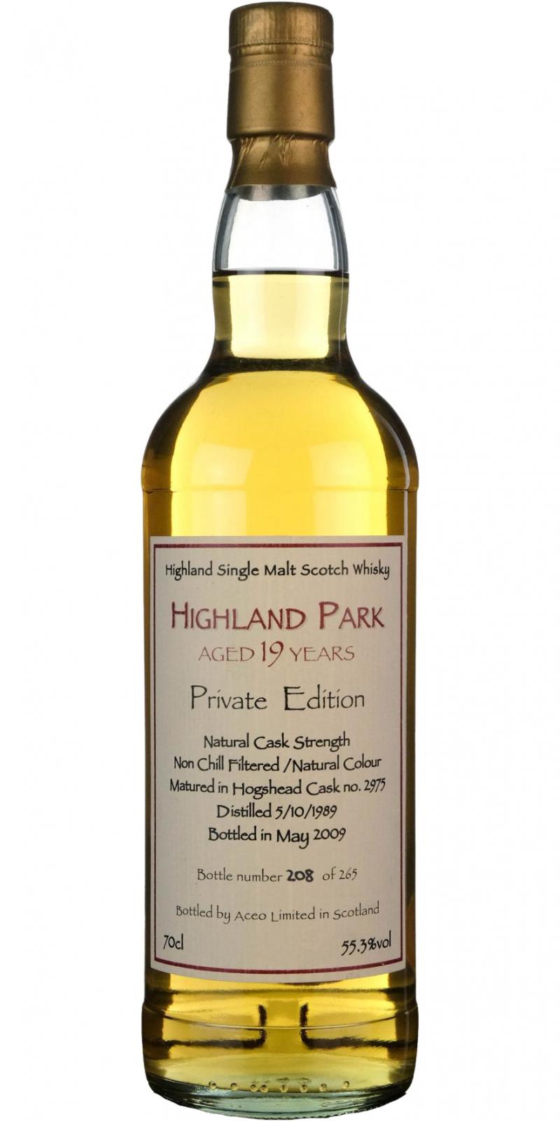 Highland Park 1989 AcL Private Edition #2975 55.3% 700ml