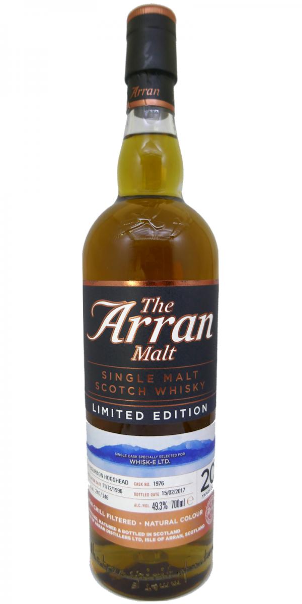 Arran 1996 Limited Edition Bourbon Hogshead #1976 Whisk-e Ltd 49.3% 700ml