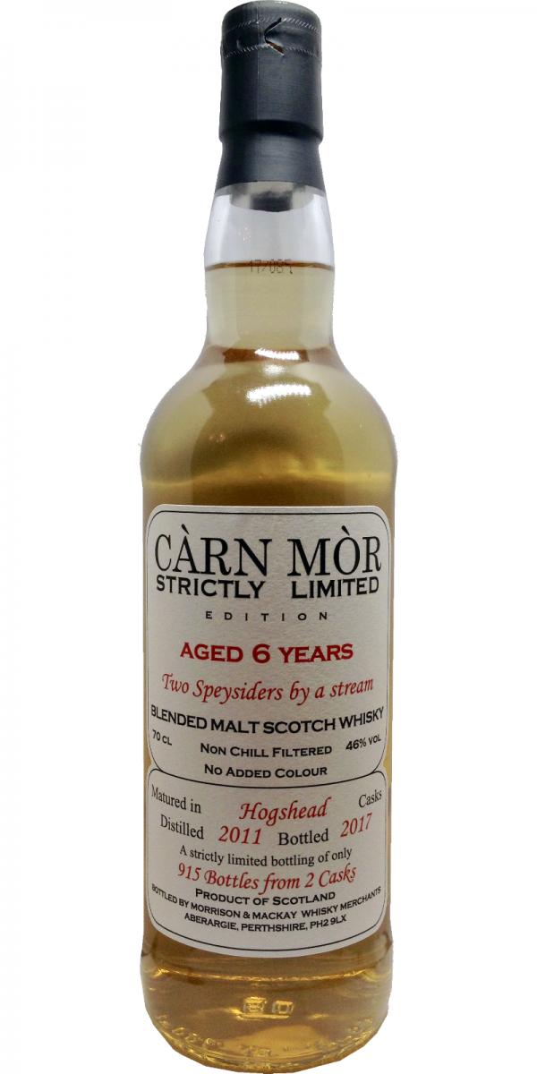 Two Speysiders by A stream 2011 MMcK Carn Mor Strictly Limited Edition 46% 700ml