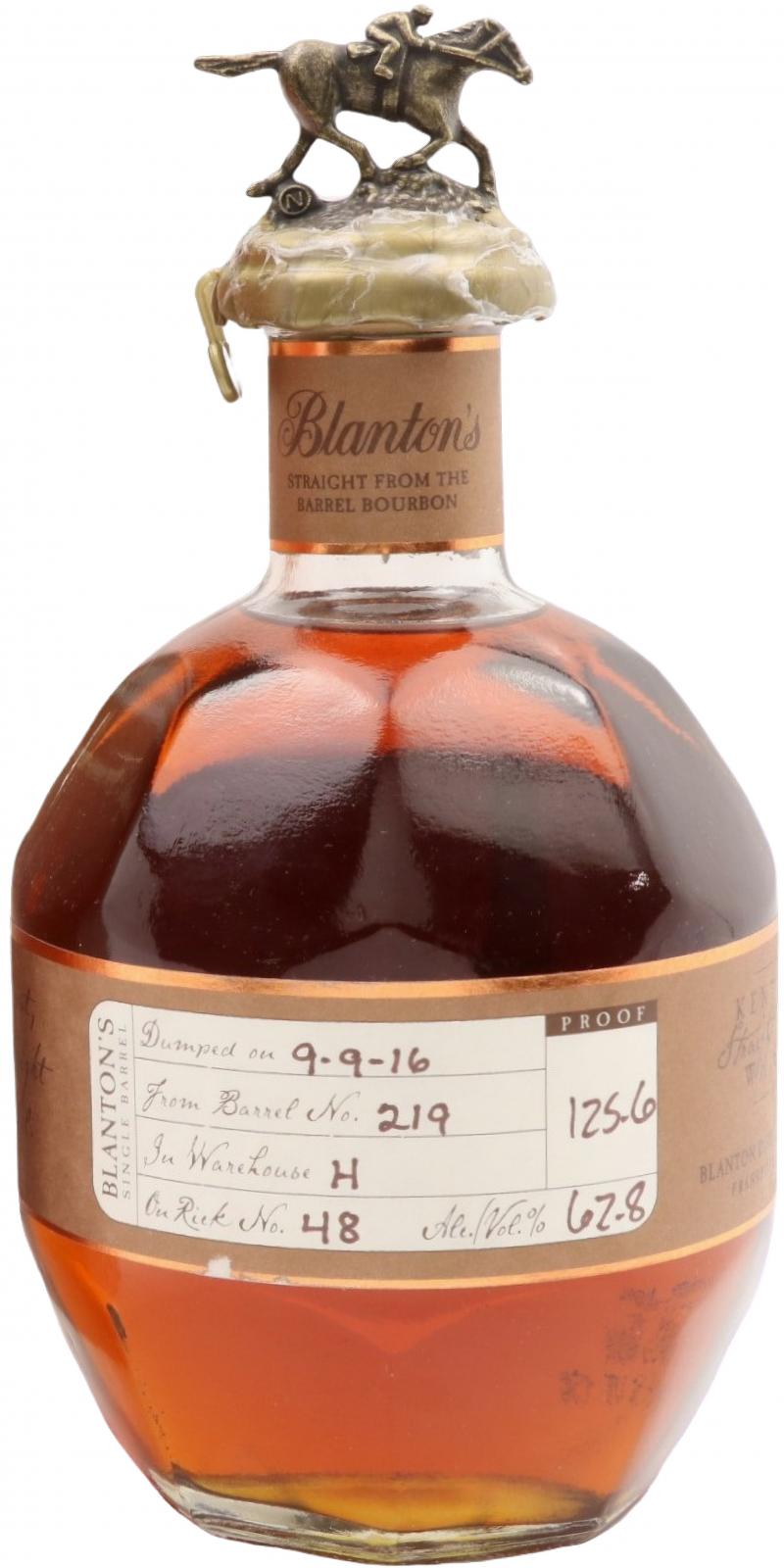 Blanton's Straight from the Barrel #4 Charred American White Oak Barrel 219 62.8% 700ml